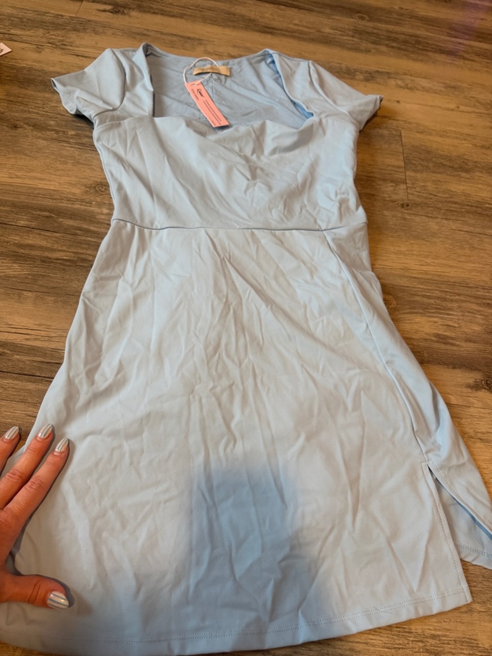 Light Blue Square-Neck Women’s Dress